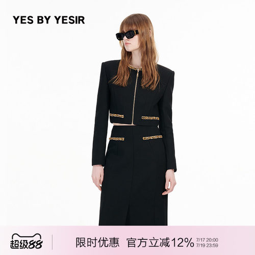 黑金少女金边装饰外套