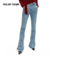 叶谦原创设计师六颗扣马蹄微喇牛仔裤 YESIR2025年秋新款 YES