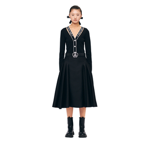 镂空针织开衫 YES 素修身 YESIR叶谦设计师蝴蝶兰元 上衣