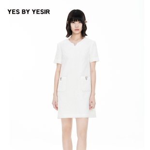 YES 不发货 YESIR叶谦原创设计师Y心思提花A字连衣裙 勿拍