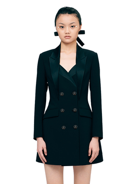 关晓彤同款YES BY YESIR叶谦设计师轻奢高级感立体剪裁西装连衣裙