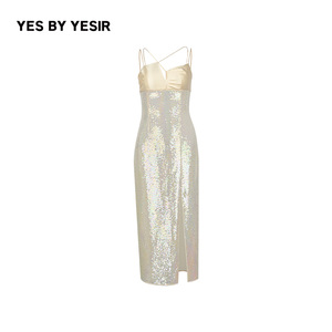 YES BY YESIR叶谦原创设计师夏新款南法吊带轻礼服连衣裙