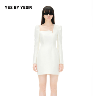 YESIR叶谦原创设计师秋花苞轻礼服连衣裙 黄奕同款 YES