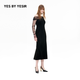 海后透纱刺绣鱼尾裙轻礼服 YESIR叶谦原创设计秋新款 YES