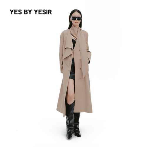 飘飘小姐可拆卸围脖风衣