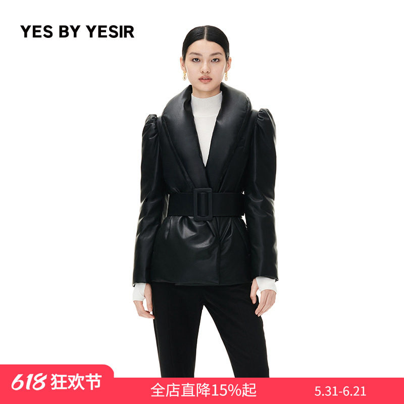 YES BY YESIR叶谦原创设计师冬新品鹅绒朋克时髦女王大人羽绒服
