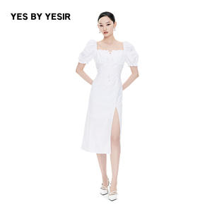 张雨绮同款YES BY YESIR叶谦原创设计师夏烫钻满天星度假连衣裙