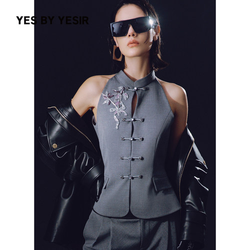 YESBYYESIR玉竹蝶翼轻中式马甲