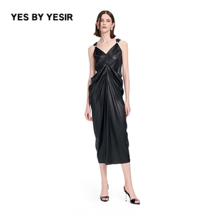 指环装 YESIR叶谦原创设计25夏新款 饰荡褶浪漫长裙 YES