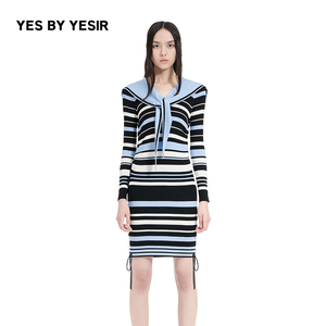 YES BY YESIR叶谦原创设计师春女裙子春日节奏曲针织连衣裙