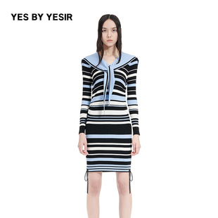 YES YESIR叶谦原创设计师春女裙子春日节奏曲针织连衣裙