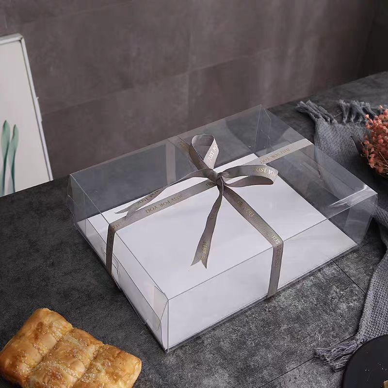 网红透明数字520蛋糕盒6/8/10/12寸甜品西点烘焙长方形包装盒包邮