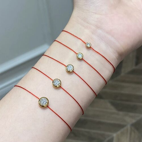 Redline小红绳10分圆钻全绳手链男女同款巴黎萌猫专柜代购