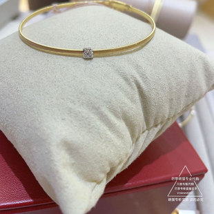 Marco Bicego Masai单钻拉丝黄金18K金手镯巴黎萌猫正品代购