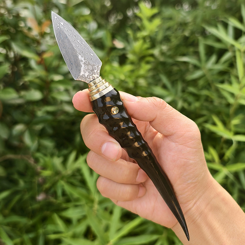 羊角柄大马士革茶刀大马革士茶锥