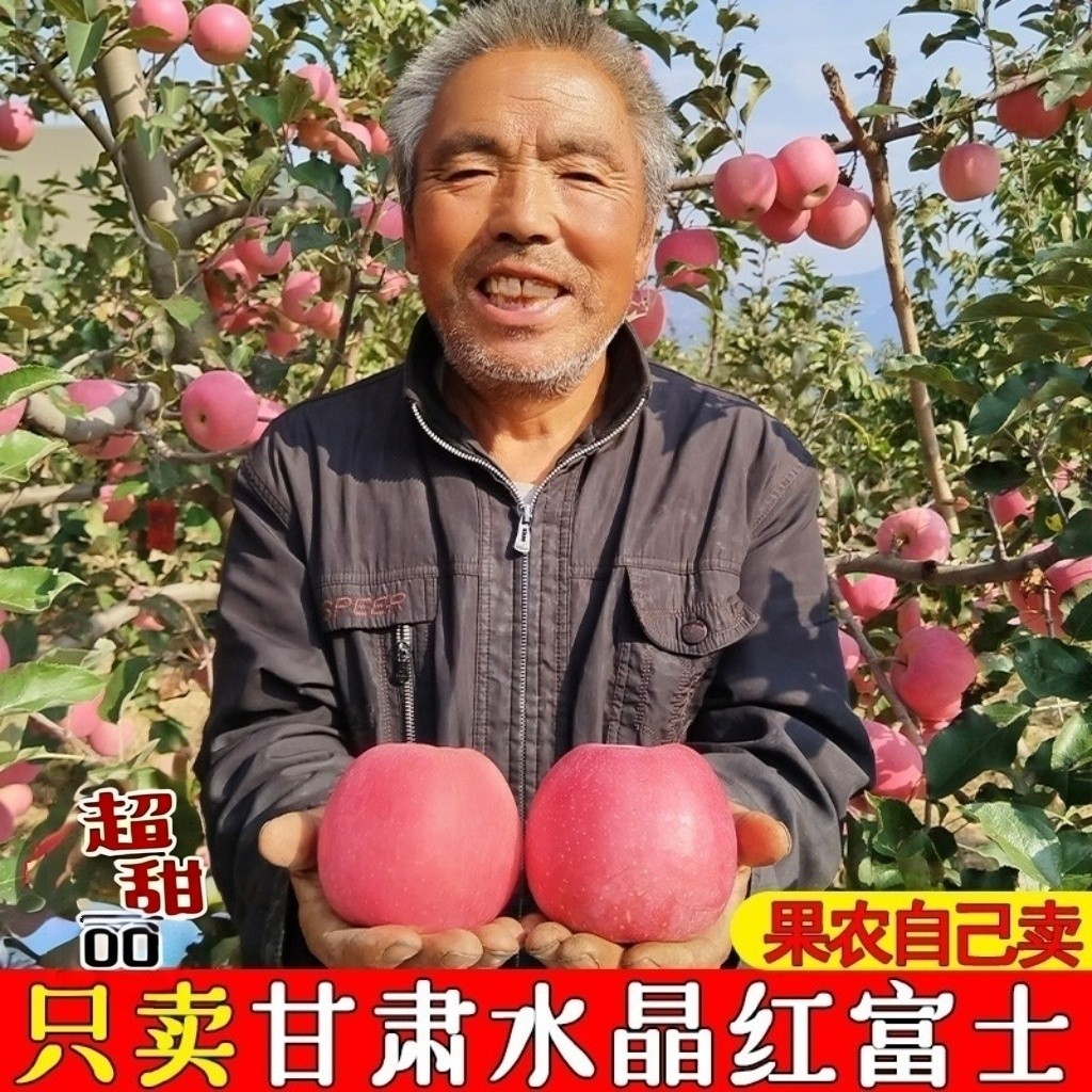 甘肃天水高原水晶红富士脆甜多汁26年头茬新鲜果当季水果非陕西果