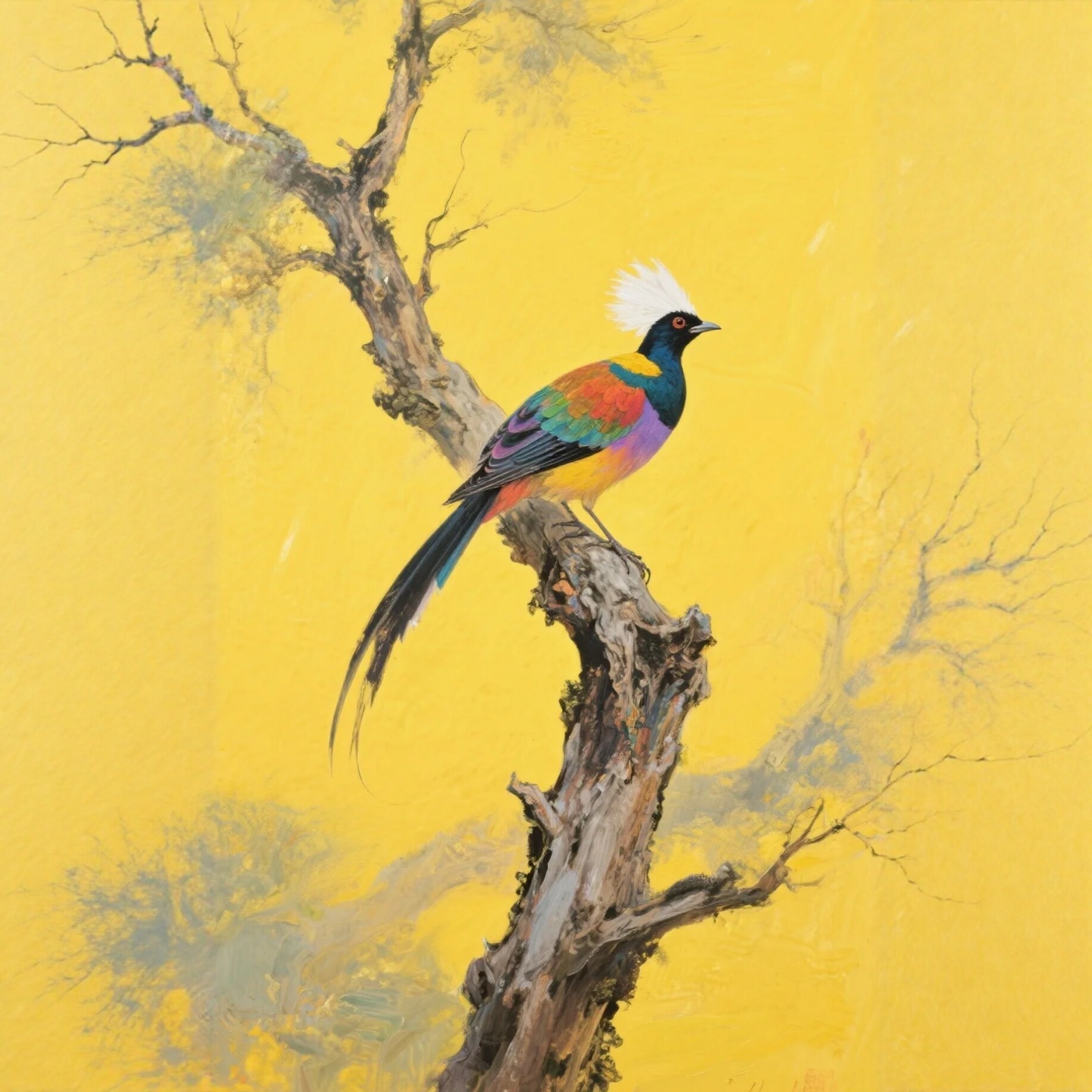 新中式装饰画故宫鸟谱凤凰仿古画名人字画名家书画花鸟画小品国画