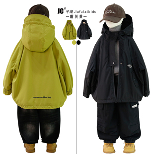 啦芙莱童装2025冬季新款儿童夹棉冲锋衣外套男女童加厚夹克衫2933