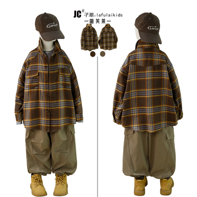 啦芙莱秋冬季法拉绒格子衬衫百搭