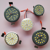 一体化led光源客厅灯吸顶灯水晶灯改装 LED射灯5w白光暖光变光灯板