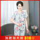 6XL宽松薄款 家居服中年妇女短袖 七分裤 睡衣中老年人大码 套装 春夏