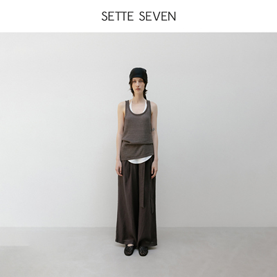SETTE SEVEN·松紧腰阔腿裤