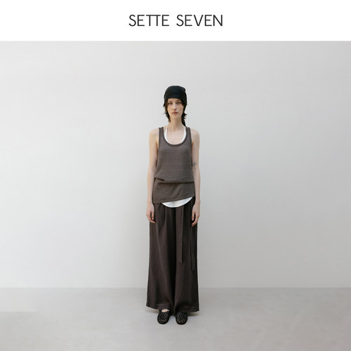 SETTE SEVEN·松紧腰阔腿裤