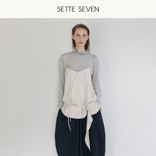 SETTE SEVEN法式吊带背心女2026早秋新款绑带设计感内搭外穿上衣