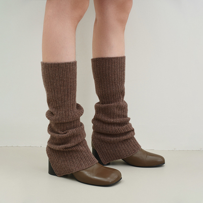 SETTE SEVEN 【100%羊毛】叠穿神器保暖袜套粗针坑条腿套313231