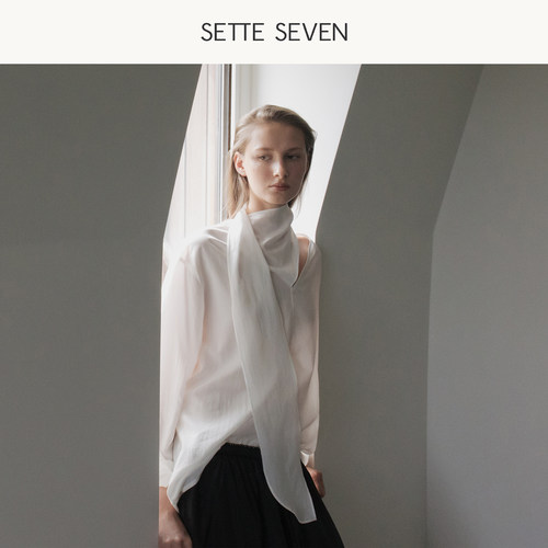 SETTE SEVEN荡领长袖上衣女2026秋季新款设计感小众慵懒气质衬衫