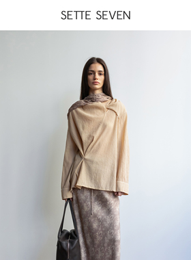 SETTE SEVEN·褶皱扭结套头长袖上衣