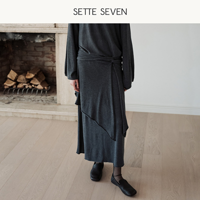 SETTE SEVEN针织屁帘女2026秋叠穿简约设计感显瘦遮胯半身裙配饰