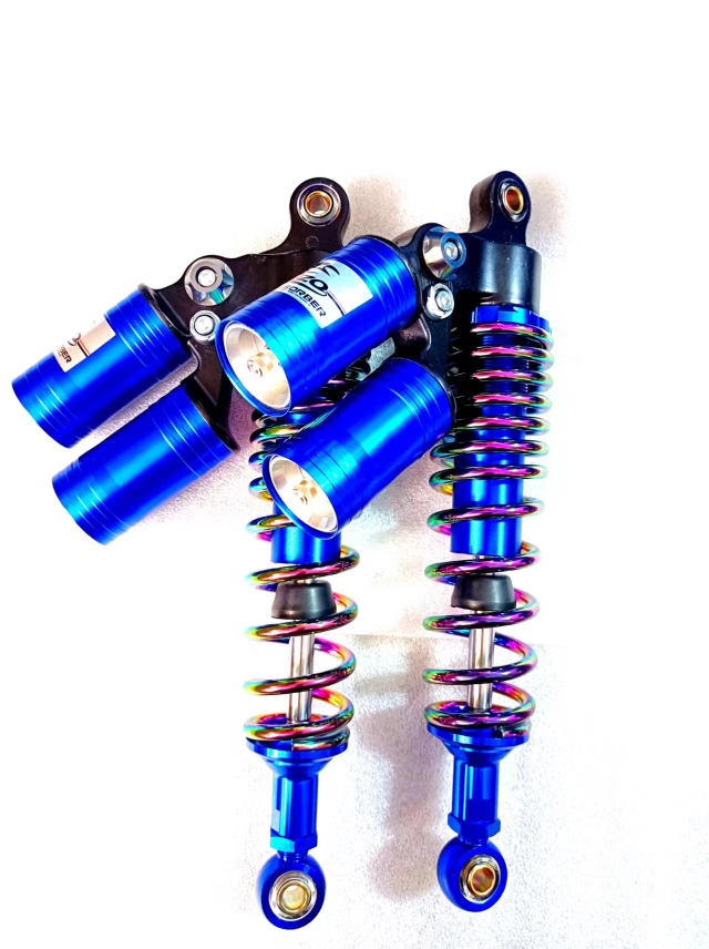 电摩电动车后减震器改装双瓶气囊减震外贸燃油摩托车后阻尼减震器