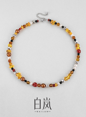 白岚彩夏项链女小众独特轻奢配饰2024新款爆款串珠锁骨链XL4807