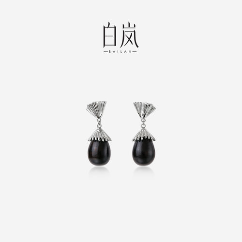 白岚有木耳钉女新款原创设计高级小众轻奢精致首饰饰品ED5189-T