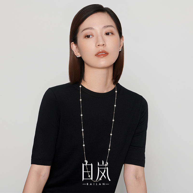 白岚淡水珍珠项链女925银