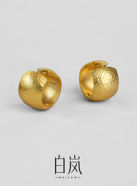 白岚鸣沙耳圈925银耳钉耳环耳饰女高级小众轻奢饰品首饰ED4716