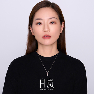 氣質飾品配飾XL5334 白嵐銀瓦珍珠項鏈925銀鎖骨鏈毛衣鏈女新款