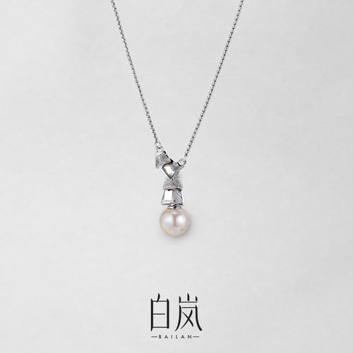 白岚银瓦珍珠项链925银锁骨链毛衣链女新款气质饰品配饰XL5334
