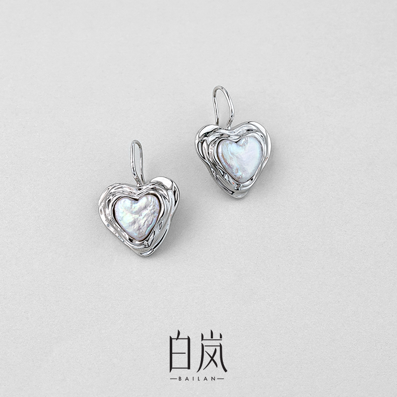 白岚心路耳环女2024年新款925银