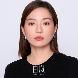 7月上新 白岚竹厝耳钉925银耳环耳饰女高级气质饰品首饰ED4641