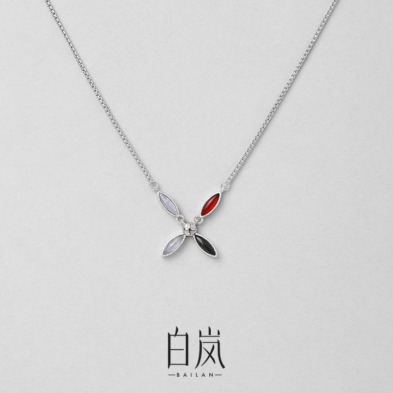 白岚厝色花砖项链玛瑙锁骨链毛衣链女高级气质小众饰品首饰XL5600