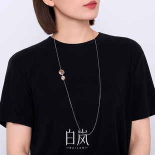 毛衣链女精致气质饰品XL5552 白岚花影项链925银长款 7月上新