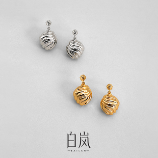 白岚涟漪耳坠925银轻奢耳环耳钉女耳饰耳钉配饰首饰气质ED4518