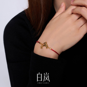 12月上新 白岚马上有钱红绳手链925银女本命年红色饰品SL4195