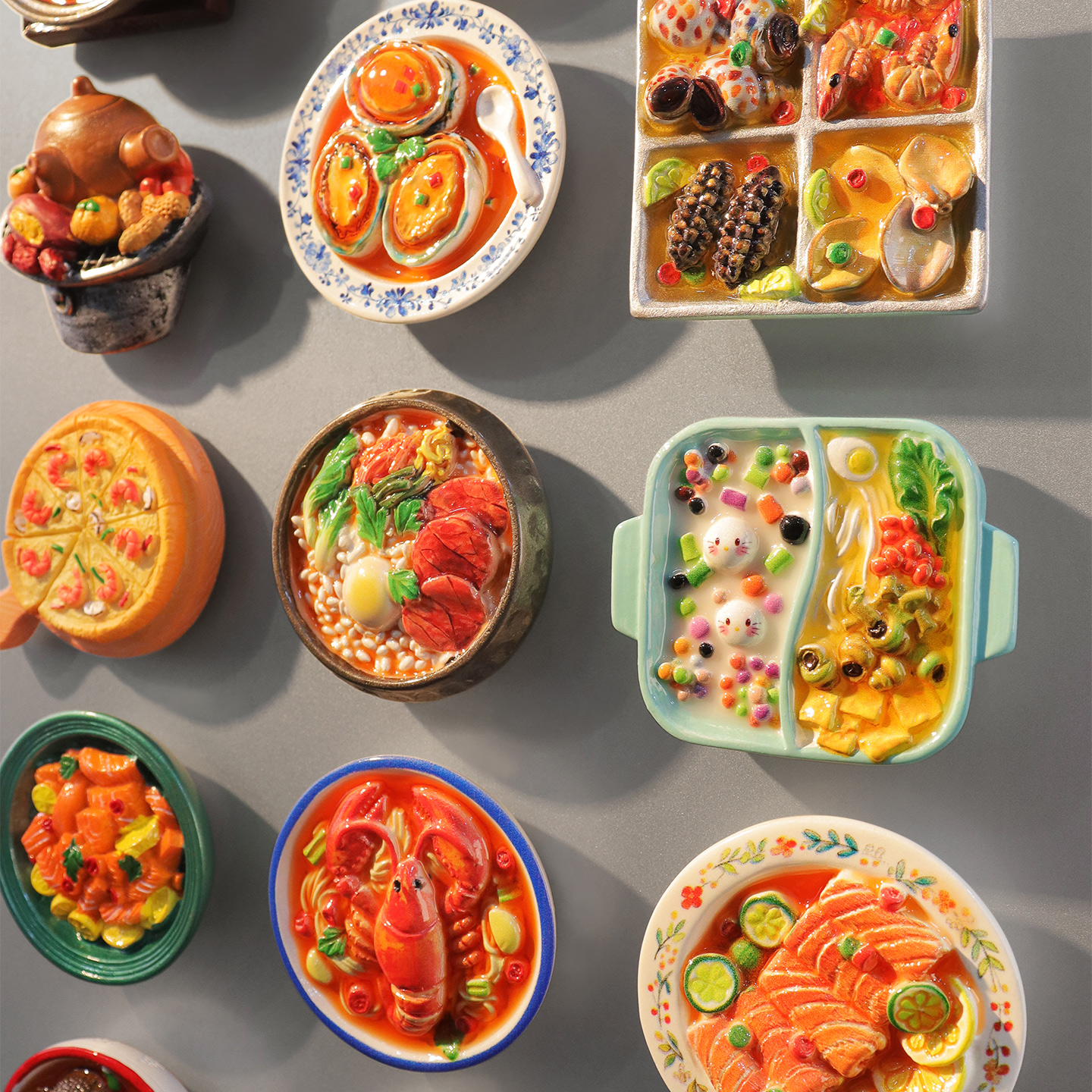 新款特色仿真食玩冰箱贴海鲜美食