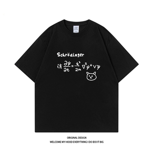 STUDIO美式 宽松百搭休闲情侣款 潮牌物理公式 夏季 表印花短袖 CHRY