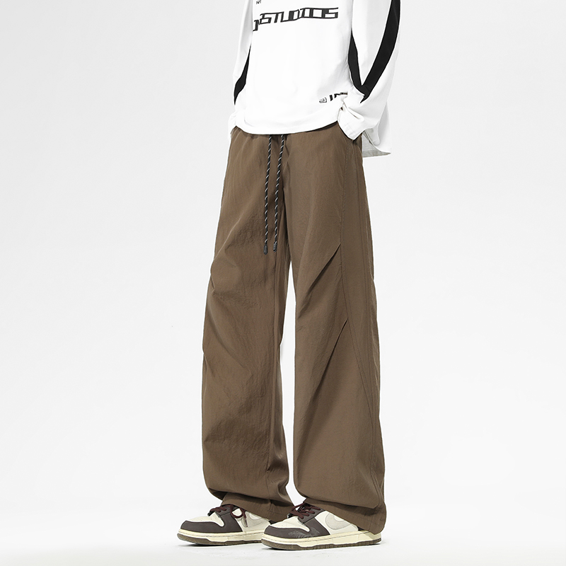 CHRY STUDIO潮牌高街设计感褶皱直筒工装裤宽松阔腿男款秋季新款