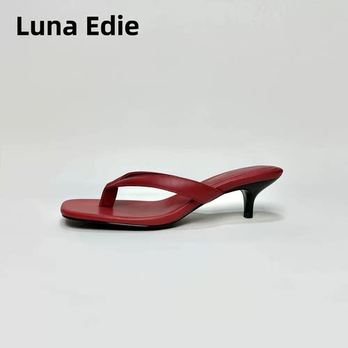 Luna Edie （4厘米）猫跟复古法式夹趾凉拖女