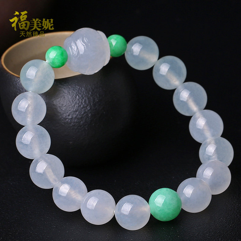 福美妮正品玉石珠链缅甸天然翡翠
